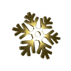 Золотое акриловое украшение на елку "Снежинка" №2, 50*60