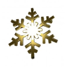 Золотое акриловое украшение на елку "Снежинка" №3, 50*60