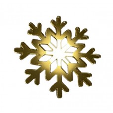 Золотое акриловое украшение на елку "Снежинка" №5, 50*60