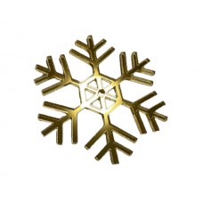 Золотое акриловое украшение на елку "Снежинка" №6, 50*60