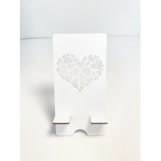 Подарочная подставка для мобильного телефона из дерева "Сердце" с лазерной росписью