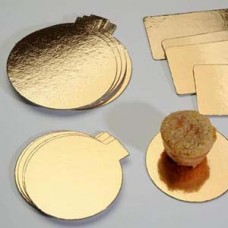 Підкладка золото/срібло під тістечко з вушком, 95 мм