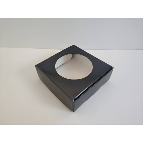 Коробка "Черная" лакированная для макаронс, пряников, конфет, 100*100*36