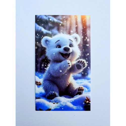Бірка «Ведмедик білий». 50*90, 20 шт.