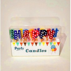 Свічки для торту "Happy Birthday" різнокольорові