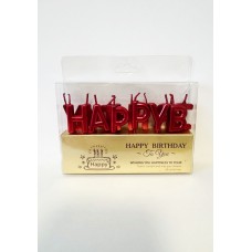 Свечки для торта "Happy Birthday" красные Свечки для торта "Happy Birthday" красные