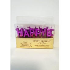 Свечки для торта "Happy Birthday" фуксия Свечки для торта "Happy Birthday" фуксия