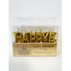Свечки для торта "Happy Birthday" золото Свечки для торта "Happy Birthday" золото