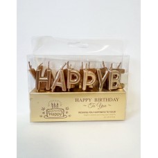 Свечки для торта "Happy Birthday" розовое золото Свечки для торта "Happy Birthday" розовое золото