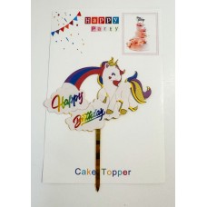 Топпер "Happy birthday” Единорожка №1, акриловый пластик, 110*160 Топпер "Happy birthday” Единорожка №1, акриловый пластик, 110*160