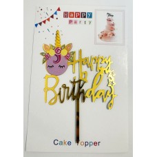Топпер "Happy birthday” Единорожка №2, акриловый пластик, 110*160 Топпер "Happy birthday” Единорожка №2, акриловый пластик, 110*160
