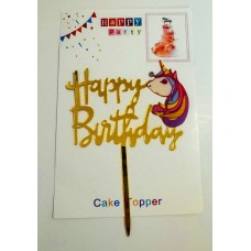 Топпер "Happy birthday” Единорожка №3, акриловый пластик, 110*160 Топпер "Happy birthday” Единорожка №3, акриловый пластик, 110*160