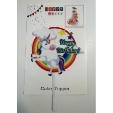 Топпер "Happy birthday” Единорожка №5, акриловый пластик, 110*160 Топпер "Happy birthday” Единорожка №5, акриловый пластик, 110*160