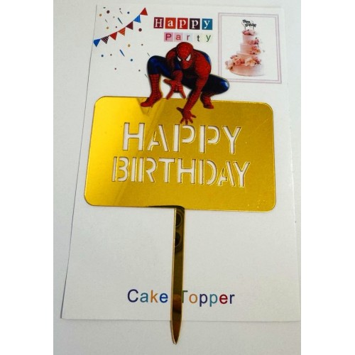 Топпер "Happy birthday” Человек-паук, акриловый пластик, 100*170