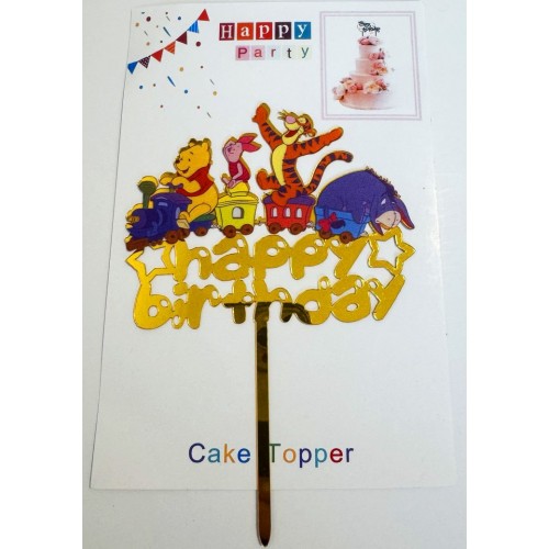 Топпер "Happy birthday” Вінні-Пух, акриловий пластик, 110*150