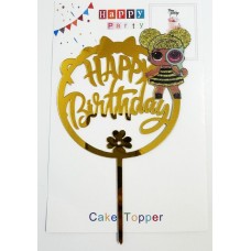Топпер "Happy birthday” ЛОЛ №1, акриловый пластик, 110*170