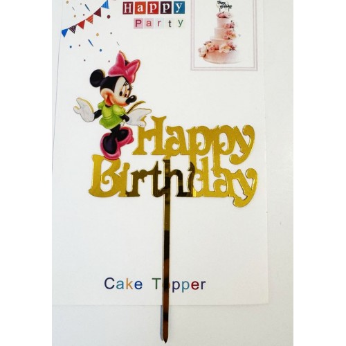Топпер "Happy birthday” Міккі і Мінні Маус №1, акриловий пластик, 110*170