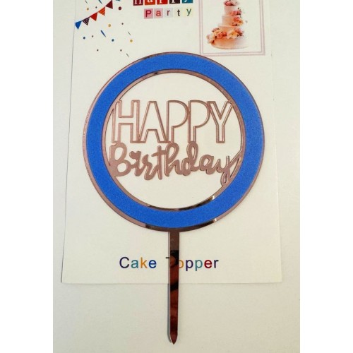 Топпер "Happy birthday” в колі №3, акриловий пластик, 110*170