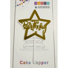 Топпер "Happy birthday” Белая звезда, акриловый пластик, 110*170 Топпер "Happy birthday” Белая звезда, акриловый пластик, 110*170