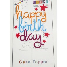 Топпер "Happy birthday” Зірочки №2, акриловий пластик, 110*160