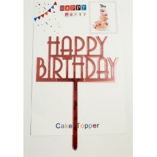 Топпер "Happy birthday” класика рожевий, акриловий пластик, 110*160 Топпер "Happy birthday” класика рожевий, акриловий пластик, 110*160