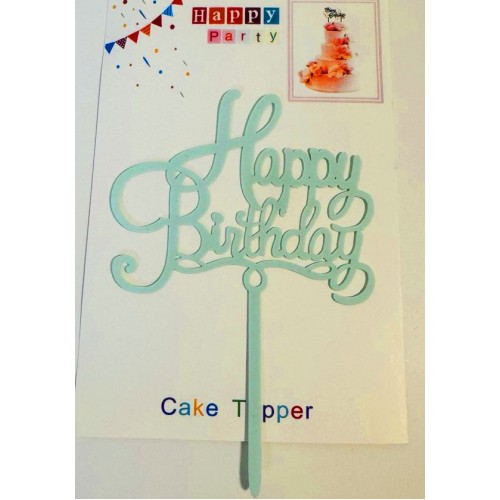 Топпер "Happy birthday” №22 ніжно блакитний, акриловий пластик, 110*160