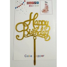 Топпер "Happy birthday” №23 золото, акриловий пластик, 110*160 Топпер "Happy birthday” №23 золото, акриловий пластик, 110*160