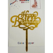 Топпер "Happy birthday” №24 золото, акриловий пластик, 110*160 Топпер "Happy birthday” №24 золото, акриловий пластик, 110*160