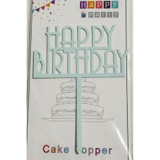 Топпер "Happy birthday” голубой №161, акриловый пластик, 110*160 Топпер "Happy birthday” голубой №161, акриловый пластик, 110*160