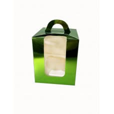 Коробка на 1 капкейк зелена з віконцем, 110*90*90