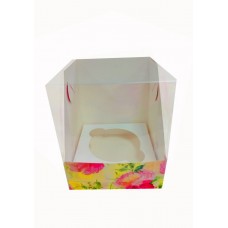 Коробка-акваріум на 1 капкейк квіткова, 110*90*90