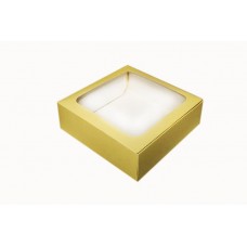 Коробка для макаронс, еклерів "Жовта" з віконцем, 150*150*50 Коробка для макаронс, еклерів "Жовта" з віконцем, 150*150*50