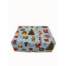Коробка "Новорічна" блакитна без вікна, 240*180*90
