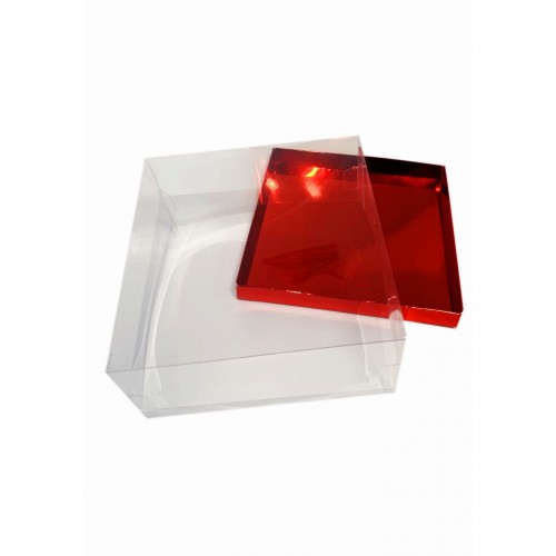 Коробка "Акваріум" червона, 170*170*80мм