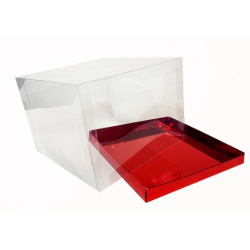 Коробка "Акваріум" червона, 170*170*120мм
