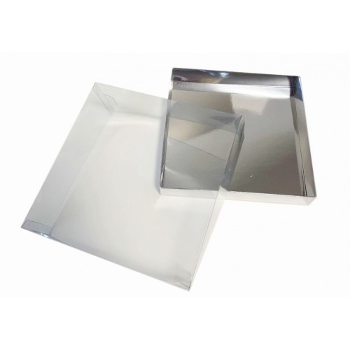 Коробка "Аквариум" серебро, 200*200*50мм