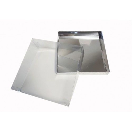 Коробка "Акваріум" срібло, 200*200*70мм