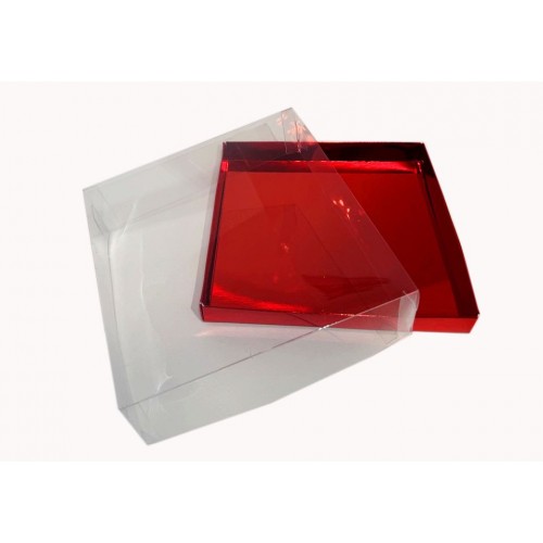 Коробка "Акваріум" червона, 200*200*70мм