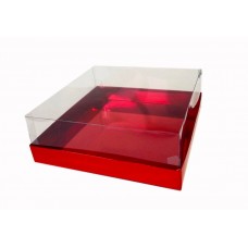 Коробка "Аквариум" для калача красная, 250*250*70мм Коробка "Аквариум" для калача красная, 250*250*70мм