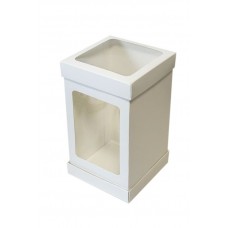 Коробка для торта, пасхи з вікном і прозорою кришкою з трьох частин, 150*150*250