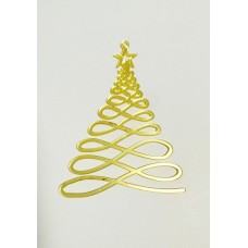 Золотое акриловое украшение на елку "Ёлочка 5", 100*70мм